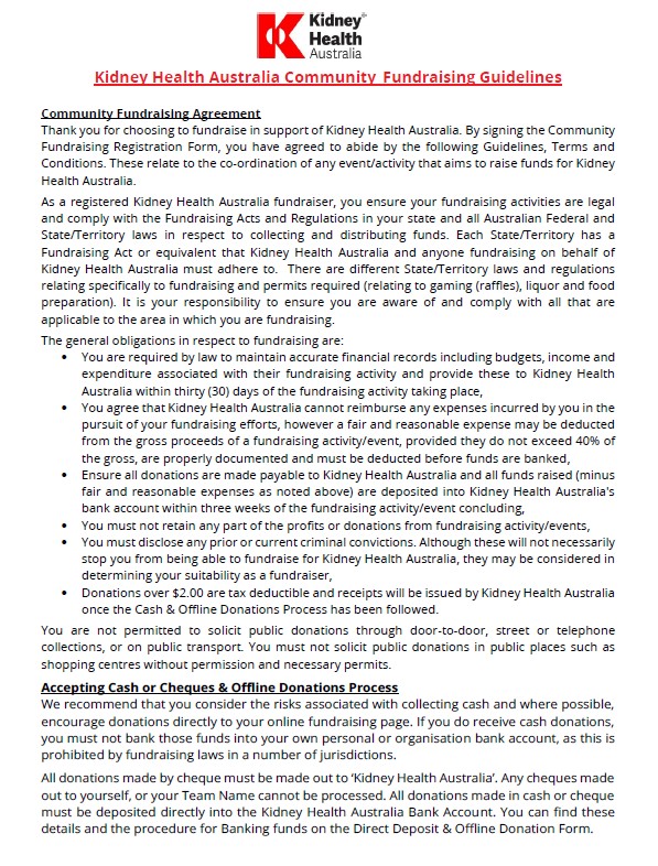 Community Fundraising Guidelines