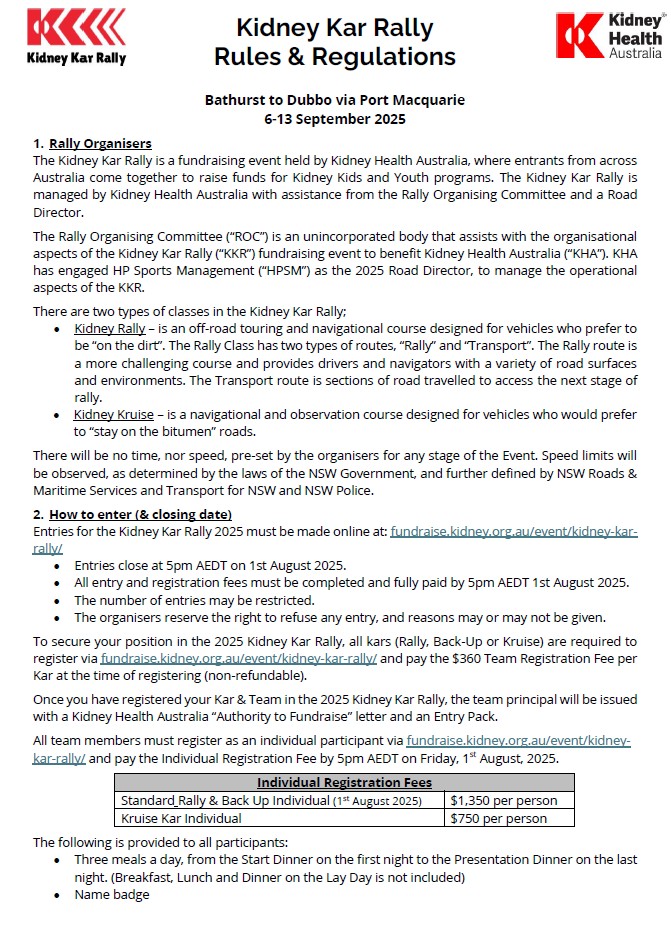 2025 KKR Rules & Regulations