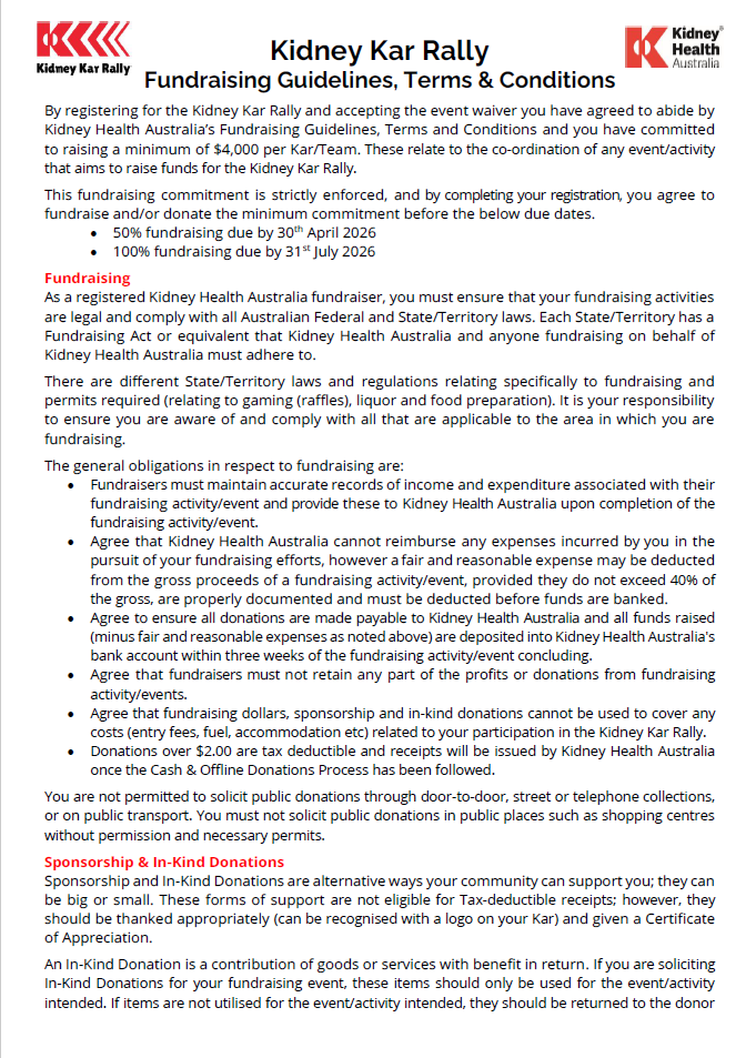 KKR Fundraising Guidelines