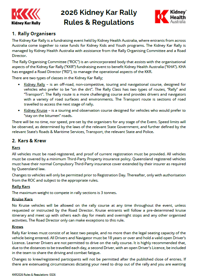 2026 KKR Rules and Regulations