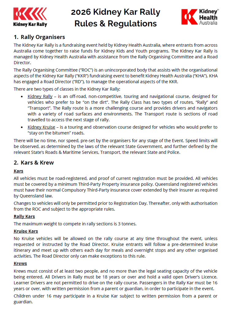 2026 KKR Rules and Regulations